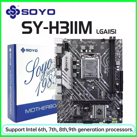 SOYO H311 Game Motherboard Intel LGA 1151 Support 6/7/8/9 generation DDR4 2133/2400/2666MHz 32GB M.2