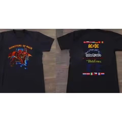 Monsters of Rock festival Metal Concert Europe T Shirt 1991 S 5XL 2 SIDE