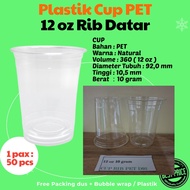 PET Plastic Cup 12 oz 360 ml U shape contents 50 pcs