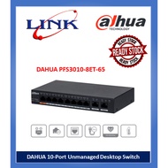 DAHUA 10-Port Unmanaged Desktop Switch with 8-Port Poe