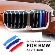 For BMW X1 Series U11 U12 2023 Car 3D Front Grille Trim Bumper Cover Strips Stickers External Car Accessories Decor