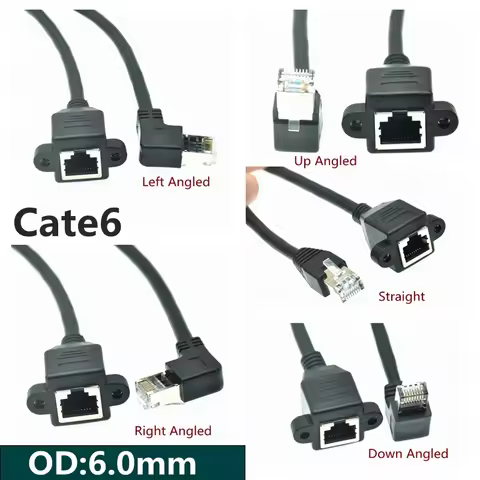 Cat 6e Network Extension Cable RJ45 5e Male to Female Screw Panel Mount Ethernet LAN cable 1ft 2ft 3