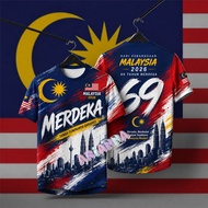 Malaysia Independence Day 2026 T-Shirt. 69th Merdeka Patriotic Tee. Full Sublimation Quick Dry Stree