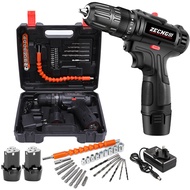 12V Electric Impact Cordless Drill High-power Lithium Battery Wireless Rechargeable Hand Drills Home DIY Electric Screwdriver Drill Battery Full Set