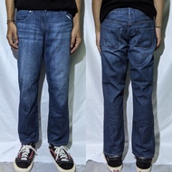 Celana Panjang Jeans Uniqlo Blue Washed Fading Slim Fit Original 342