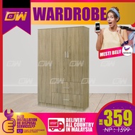 4 Feet Swing Door Wardrobe / Wardrobe with Large hanging space / Almari baju / Pintu Kaca / Almari Baju Kayu / Berlaci /