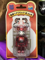 Bearbrick be@rbrick 100%  紅色電鍍 達摩 「福」
