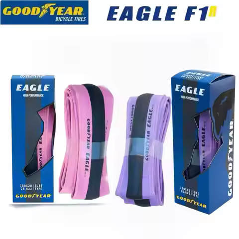 Goodyear Eagle F1 Folding Clincher Road Bike Tire, Purple / Pink Sidewall, 700x25C / 700x28C / 700x3