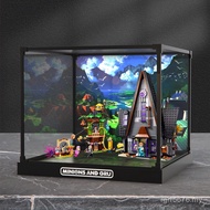 Mansion 75583 Lu Building Blocks High Series Model Suitable for Grid Yellow Man Little Anti-dust Lit