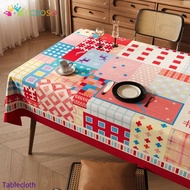 Dopamine Color Patchwork Table Cloth Ins Wind Waterproof No-wash Cover Pvc Durable Furniture Dust Ho