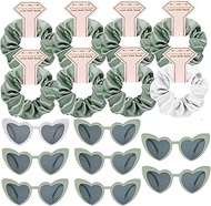Satin Bridesmaid Scrunchies Bachelorette Hair Ties Set of 8 sunglasses Bridal Shower No Damage Hairt