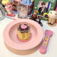 DIY Food Pudding Feeding Toy Desktop Ornament Cute Pink Jelly Strawberry Pudding Set Toy