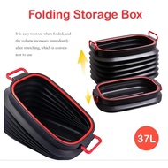 37L Car Storage Box Folding Bucket Water Fishing Bucket Car Boot Organiser Camping Outdoor Garbage P