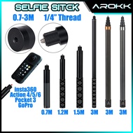 SG丨0.7M-3M Insta360 Omso Pocket 4 3 Invisible Selfie Stick 1/4 Universal Screw Carbon Fiber