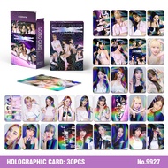 30pcs LE SSERAFIM Laser Hologram Lomo Cards HOLOGRAPHIC Photocards SAKURA KIM CHAEWON HUH YUNJIN KAZ