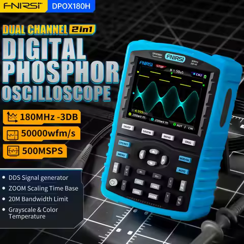 FNIRSI DPOX180H Handheld Digital Phosphor oscilloscope 2 in 1 Signal Generator 180MHz -3DB Analog Ba