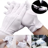 Breathable White Formal Gloves - Men Formal Tuxedo Uniform Gloves - Soft Knitted Jewelry Butler Glov