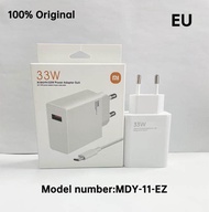 （A Boutique）ที่ชาร์จ Xiaomi 33W ค่าเทอร์โบ Mi 11 Lite Redmi Note 10ที่ชาร์จ EU US Poco X3 Nfc M2 Pro 10T 5G 11x สายชาร์จเร็ว