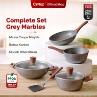 Cypruz Paket Marble Cookware / Grey Marble Basic Set PI-0903