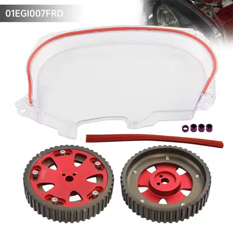 Pulleys Kit Clear Timing Belt Cover Cam Fit for Mitsubishi Lancer EVO IV 96-98 V 98-99 VI 99-01 VII 