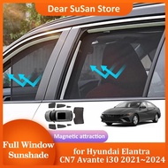 Car Sunshade for Hyundai Elantra CN7 Avante i30 Sedan 2021~2024 Side Window Curtain Sun Shades Visor