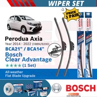 Bosch Clear Advantage Wiper Set 21"/14" – Perodua Axia U-Hook Type BCA 100% Original Ready Stock