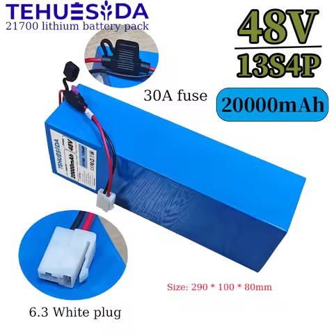48V 20AH Lithium Battery Pack 21700 13S4P High Power 800W 1000w Battery 54.6V 20000mAh Suitable for 