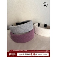 B2U Korea ins Knitted Woolen Fabric Winter Milky Thickened Headband Classy All-Match High Headband