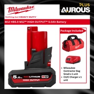 MILWAUKEE M12 HIGH OUTPUT 5.0Ah RED LITHIUM-ION BATTERY M12 HB5.0