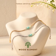 5 Elements Tennis Crystal Bracelet: Wood Element