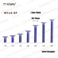 RTAMO | M5 Size 0.8P Gr5 Titanium DIN7991 Standard Countersunk bolt Fit Helmet/Oil cup