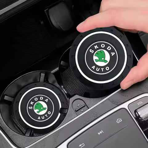 1/2pcs Car Coaster Water Cup Holder Anti Slip Pad Silicone For Skoda Octavia MK2 MK1 2 3 A5 A7 A8 Fa