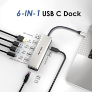WAVLINK 6-IN-1 USB C Dock USB C to HDMI Docking Station with 2x10Gbps USB3.1-A 10Gbps USB3.1-C 4K HD