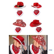 SUP Christmas Cowgirl Hats Bandana Set Bachelorette Party for Bride Dress up