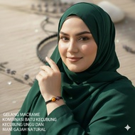 MACRAME BRACELET AMETHYS QUART STONE COMBINATION MG-HONEY