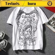 baju t shirt lelaki murah viral baju kaos lelaki Mata Merah Prajna Baju Semangat Pemuda Lelaki Masyarakat Tatu Corak Gambar Pelajar Musim Panas T-Shirt Lengan Pendek Lelaki T-Shirt Trend Versi Korea