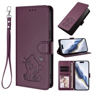 Leather Phone Case  for OPPO Reno 11 11F 10 A1X A95 A94 A78 A74 A58 A58X F19 F19S Pro Plus Card slot