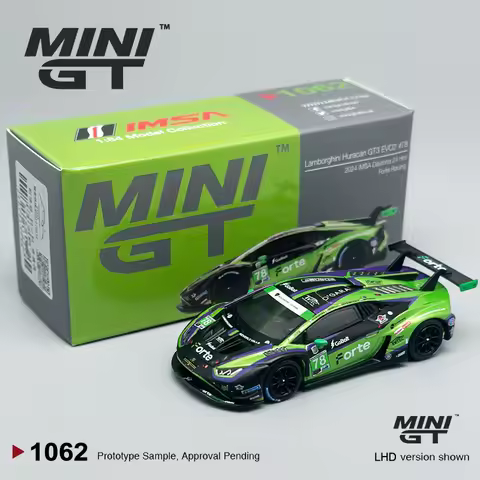 MINIGT 1:64 Lamborghini Huracán GT3 EVO2 #78 Forte Racing 2024 MGT Alloy Car Model 1062