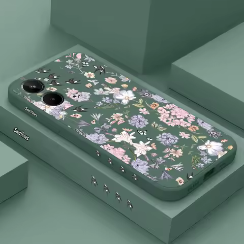 1 0 Wilted Flower Silicone Phone Case For Realme 10 10T 10Pro 10ProPlus 12 12X 12Pro 8Pro 9Pro C25 C