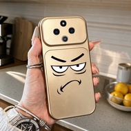 Case for redmi 14C 5g poco c75 m7 5g A3 PRO 4G Angry expression metallic paint phone case full lens 