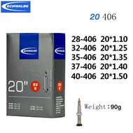 2pcs SCHWALBE Bike Tubes 406 40mm Long Presta Valve A/V F/V 20 x 1.1-1.5 1.5-2.0 for Folding Bike In