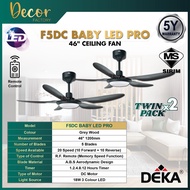 [TWIN PACK] DEKA F5DC LED PRO 56" F5DC BABY LED PRO 46 5 Blades 10 Speed DC Motor Ceiling Fan With L