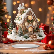 [szlztmy2mg] Christmas Village House 2D Desktop Decor Building Decoration Snow Scene House Xmas Vill