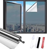 Window Privacy Film with Free Installation Tools, One Way Daytime Privacy Window Film Static Cling R