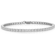 Gem Stone King 1.50 Cttw 14K Yellow or White Gold Round White Lab Grown Diamond Tennis Bracelet | E-