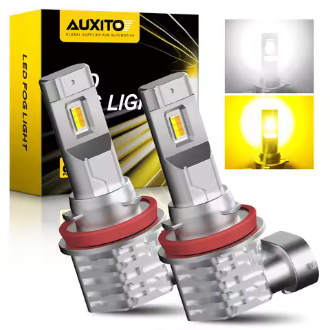 AUXITO 2Pcs Dual Color H11 H8 LED Fog Lights 6000K White 3000K Yellow Amber H9 H16(JP) LED Fog Lamp 