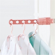 USA Retractable Space Saver Clothes Hanger Organizer Indoor 5 Holes Drying Rack