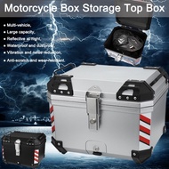 Motorcycle Top Box 45L Large Capacity Waterproof Motorcycle Box Storage Top Box Kotak Motosikal Aluminium