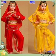 Ready Stock 7pcs Kids&Adult Chiffon Belly Dance Dress Gypsy Women Halloween Costume