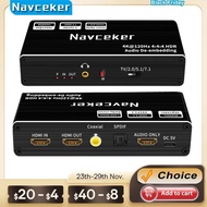 Navceker 8K 60Hz HDMI Audio Extractor 4K 120Hz RGB 4:4:4 HDMI 2.1 Audio Splitter Converter 7.1 Atmos